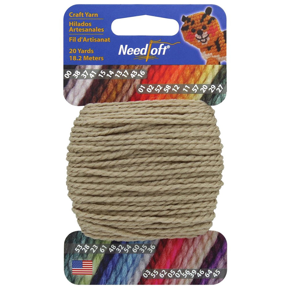 Needloft Craft, Nylon Yarn, 20 Yard, Spool, Sandstone